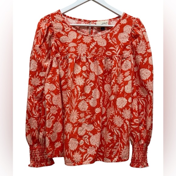 Universal Thread Tops - Universal Thread Red Floral Blouse Top Shirt Women’s L